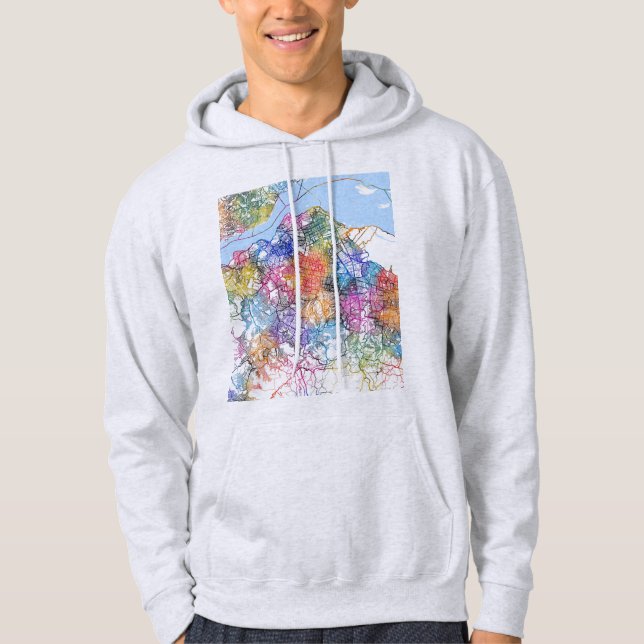 Kinshasa DR Congo City Map Hoodie (Front)