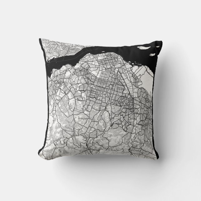 Kinshasa DR Congo Map Throw Pillow (Front)