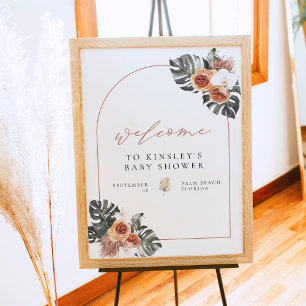 KINSLEY Boho Terracotta Baby shower Accueil Poster