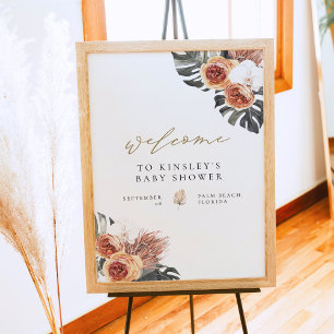 KINSLEY Boho Terracotta Baby Shower Welcome Poster