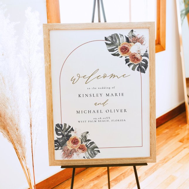 KINSLEY Boho Terracotta Mariage Poster de bienvenu (Créateur téléchargé)