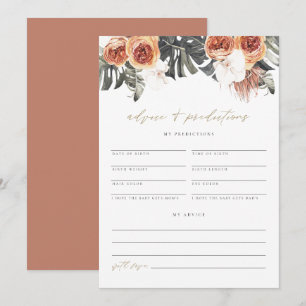 KINSLEY Boho Terracotta Tropical Baby Advice Card