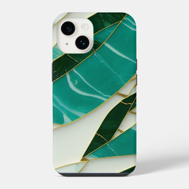 Kintsugi Esthetic Jade marble iPhone Case (Back)