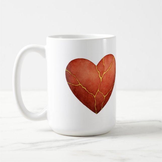 Kintsugi heart  coffee mug (Left)
