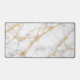 Kintsugi Marble Gold Fracture Luxury Desk Mat