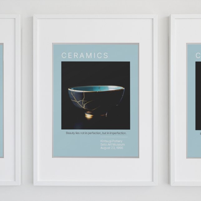 Kintsugi Poterie Poster série | bleu pâle (Créateur téléchargé)