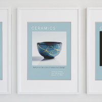 Kintsugi Pottery Poster Series | Soft blue
