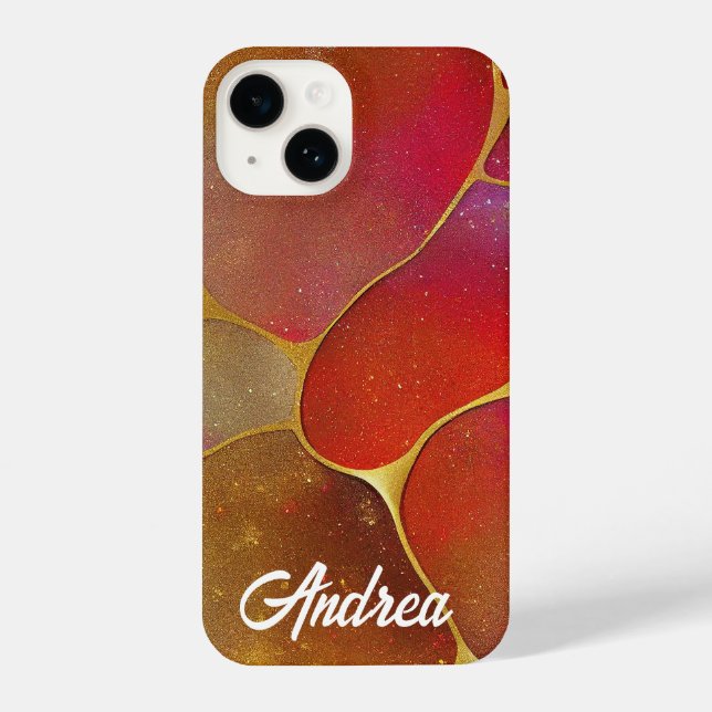 Kintsugi Red and Gold iPhone Case (Back)