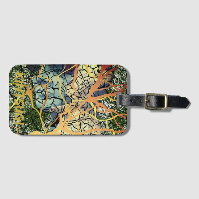 Kintsugi - repaired identity luggage tag (Front Horizontal)
