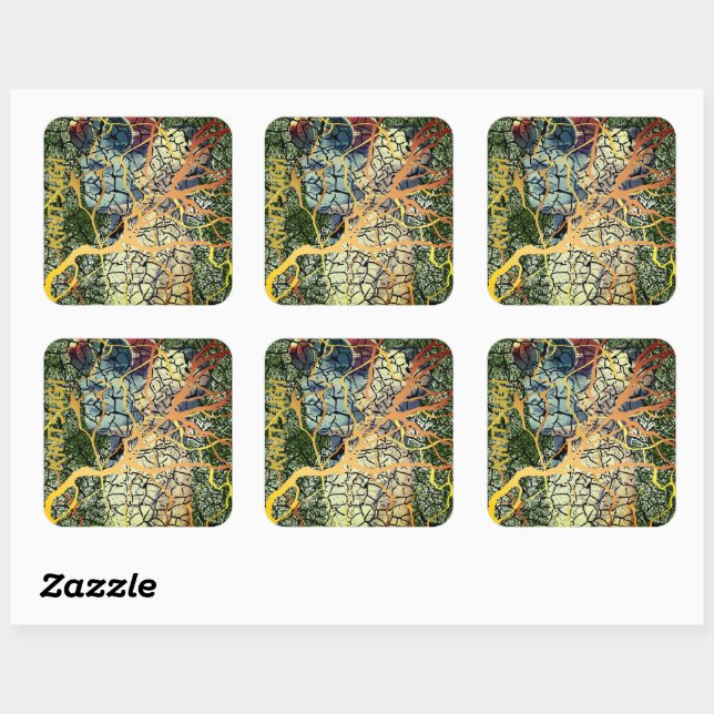 Kintsugi - repaired identity square sticker (Sheet)