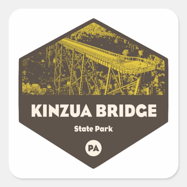 Kinzua Bridge State Park Pennsylvania Square Sticker (Front)
