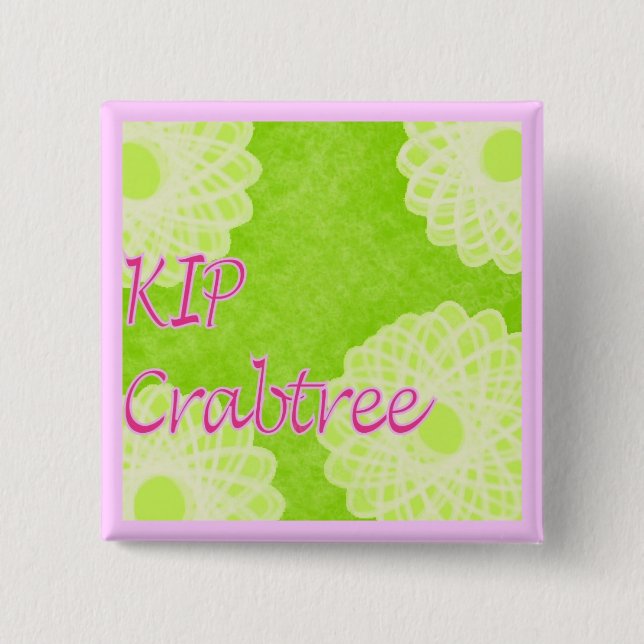KIP Crabtree Knitting 2 Inch Square Button (Front)