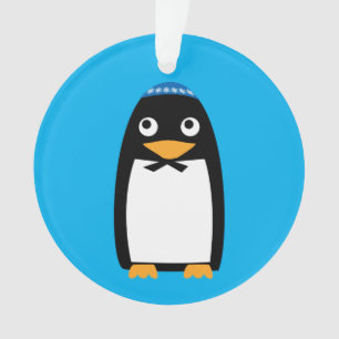 Kippa juive heureuse de pingouin de Hanoukka