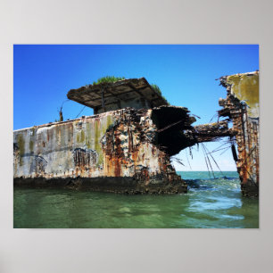 kiptopeke concrete ships poster