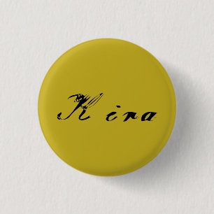 Kira from Orphan Black, antique calligraphy 1 Inch Round Button
