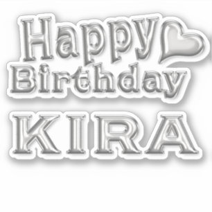 Kira Happy Birthday silver Sticker