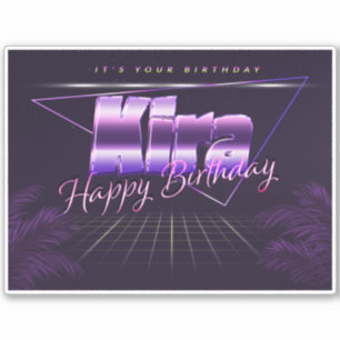 Kira Name First name lila retro Sticker Birthday