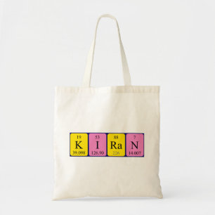 Kiran periodic table name tote bag