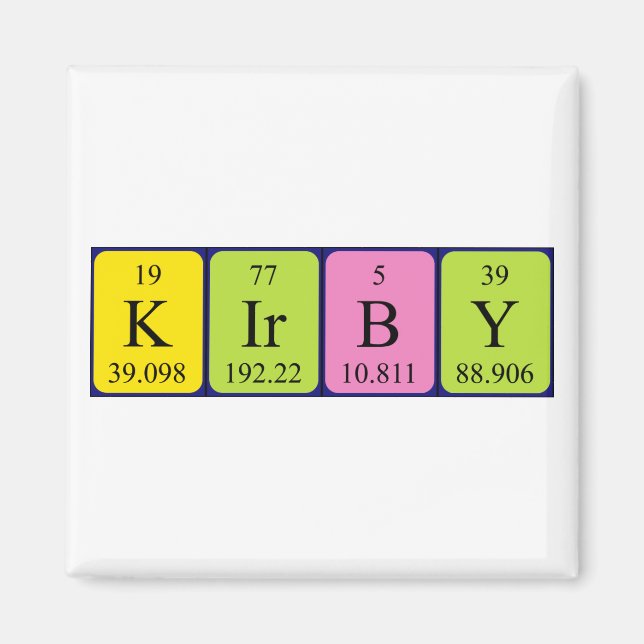 Kirby periodic table name magnet (Front)