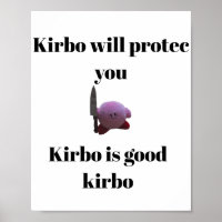 Kirby with a knife