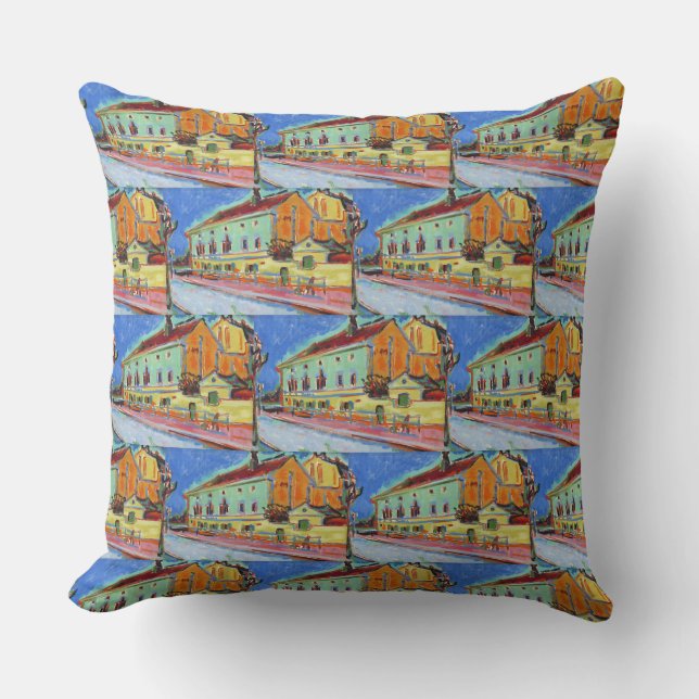 Kirchner Bellevue Dance Hall Expressionist Art Throw Pillow (Front)