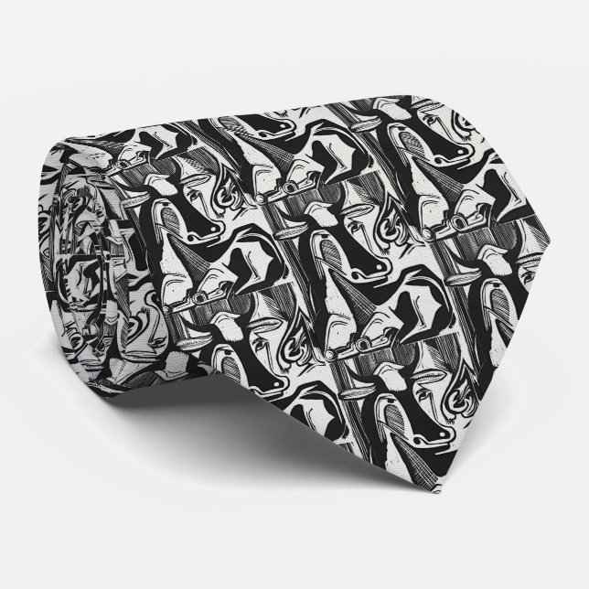 Kirchner Chaos – Expressionist Ink Tie (Rolled)