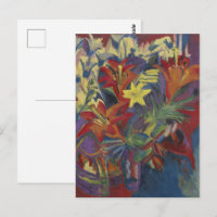  Kirchner Expressionist Vibrant Orange Lilies Art