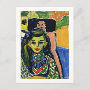 Kirchner Fränzi in Front of Carved Chair Postcard