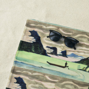 Kirchner Mountain Lake Expressionist Fine Art Beach Towel