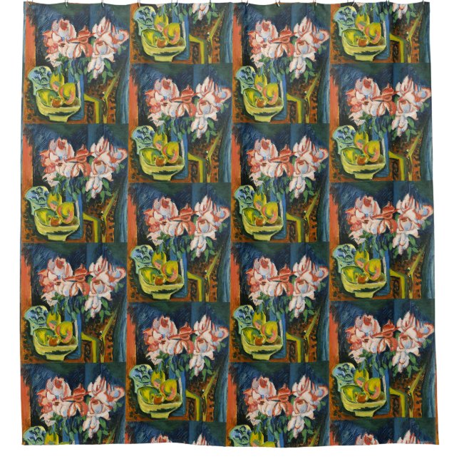 Kirchner Pink Roses Expressionist Floral Art (Front)