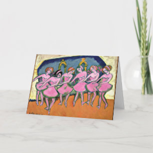 Kirchner - Six Dancers, famous painting, Card