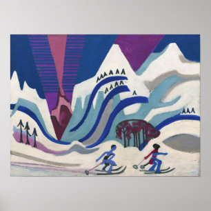 Kirchner - Snow Mountains With Ski Sails 1928 Poster