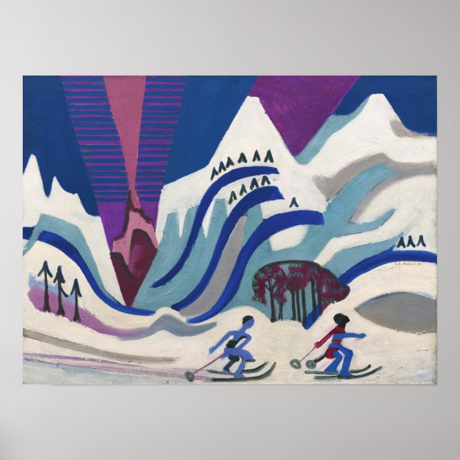Kirchner - Snow Mountains With Ski Sails 1928 Poster (Front)