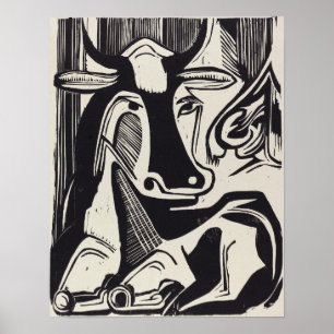 Kirchner - The Large Cow Lying Down 1929 Poster