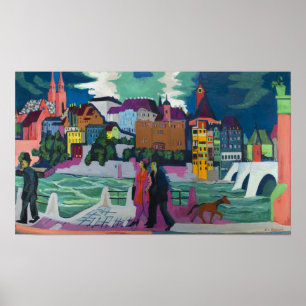 Kirchner - View Of Basel And The Rhine Poster