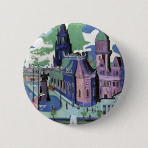 Kirchner View of Dresden Schlossplatz Fine Art 2 Inch Round Button