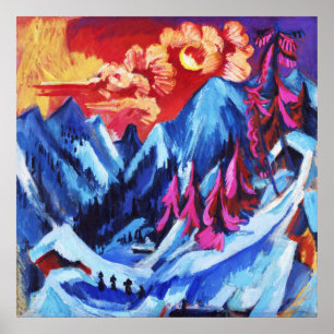 Kirchner Winter Landscape Moonlight Fine Art Poster