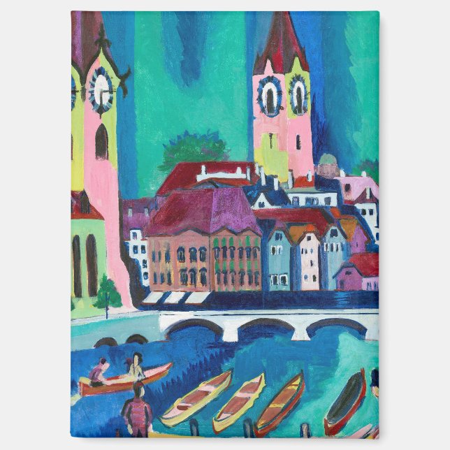 Kirchner Zurich Cityscape Expressionist Art Magnet (Front)