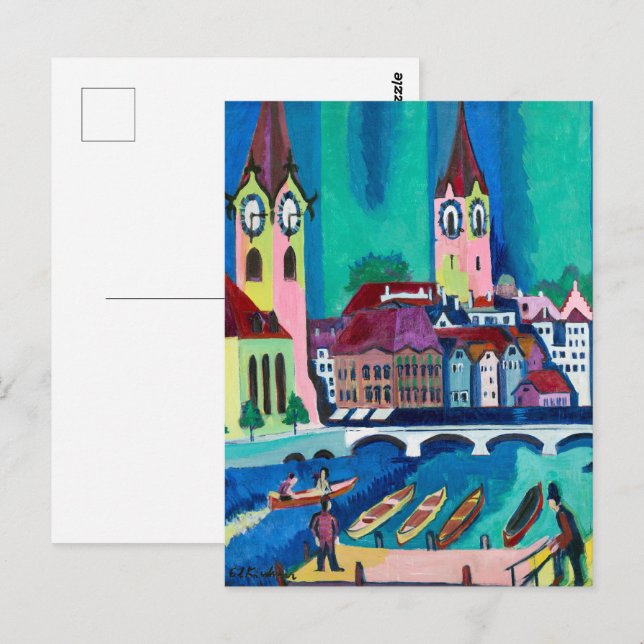 Kirchner Zurich Cityscape Expressionist Art Postcard (Front/Back)