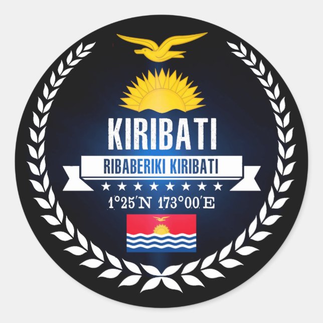 Kiribati Classic Round Sticker (Front)