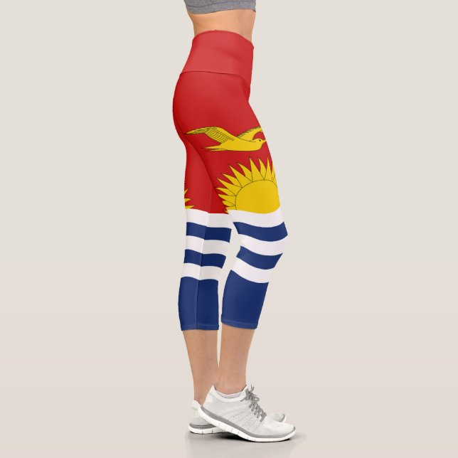 Kiribati Flag Capri Leggings (Right)