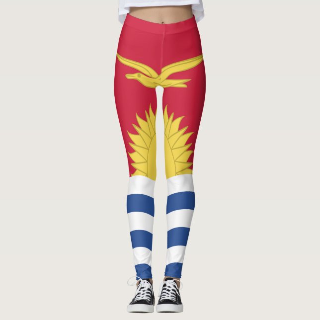 Kiribati Flag Emblem Leggings (Front)