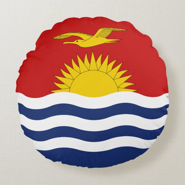 Kiribati Flag Round Pillow (Front)