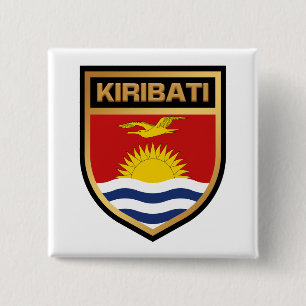 Kiribati Flag Shield 2 Inch Square Button