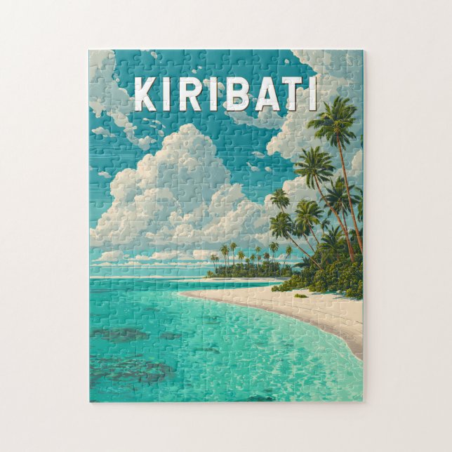 Kiribati Illustration Travel Art Vintage Jigsaw Puzzle (Vertical)