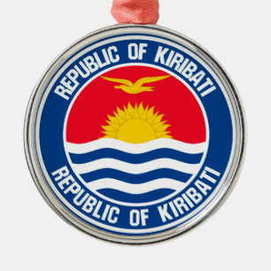 Kiribati Round Emblem Metal Ornament