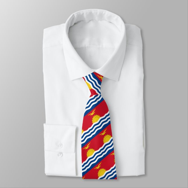 Kiribati Ties, fashion Kiribati Flag, business Tie (Tied)