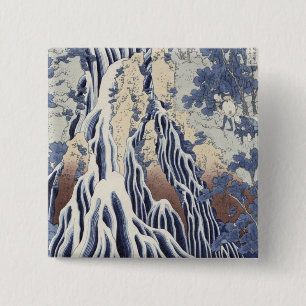Kirifuri Fall on Kurokami Mount 2 Inch Square Button