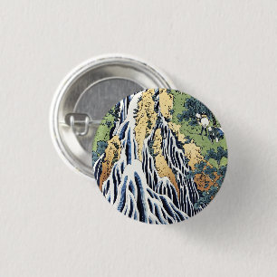Kirifuri waterfall near Kurokami mountain Housai 1 Inch Round Button