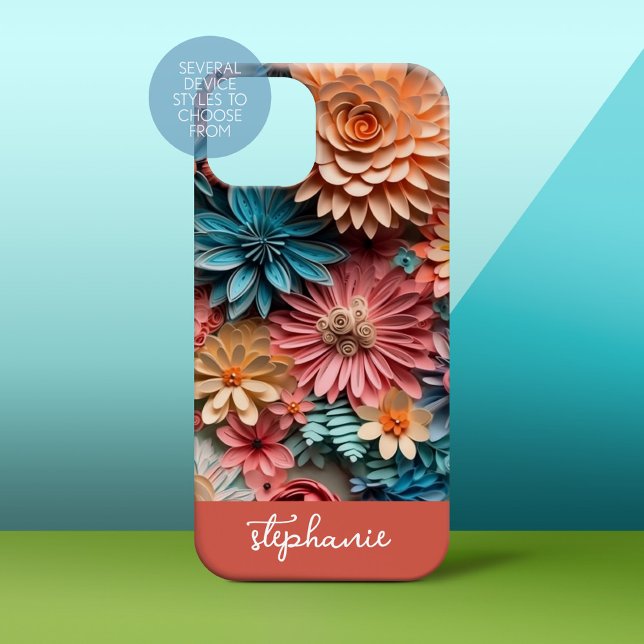 kirigami flowers - boho colours paper craft Case-Mate iPhone case (Personalized Phone Case)